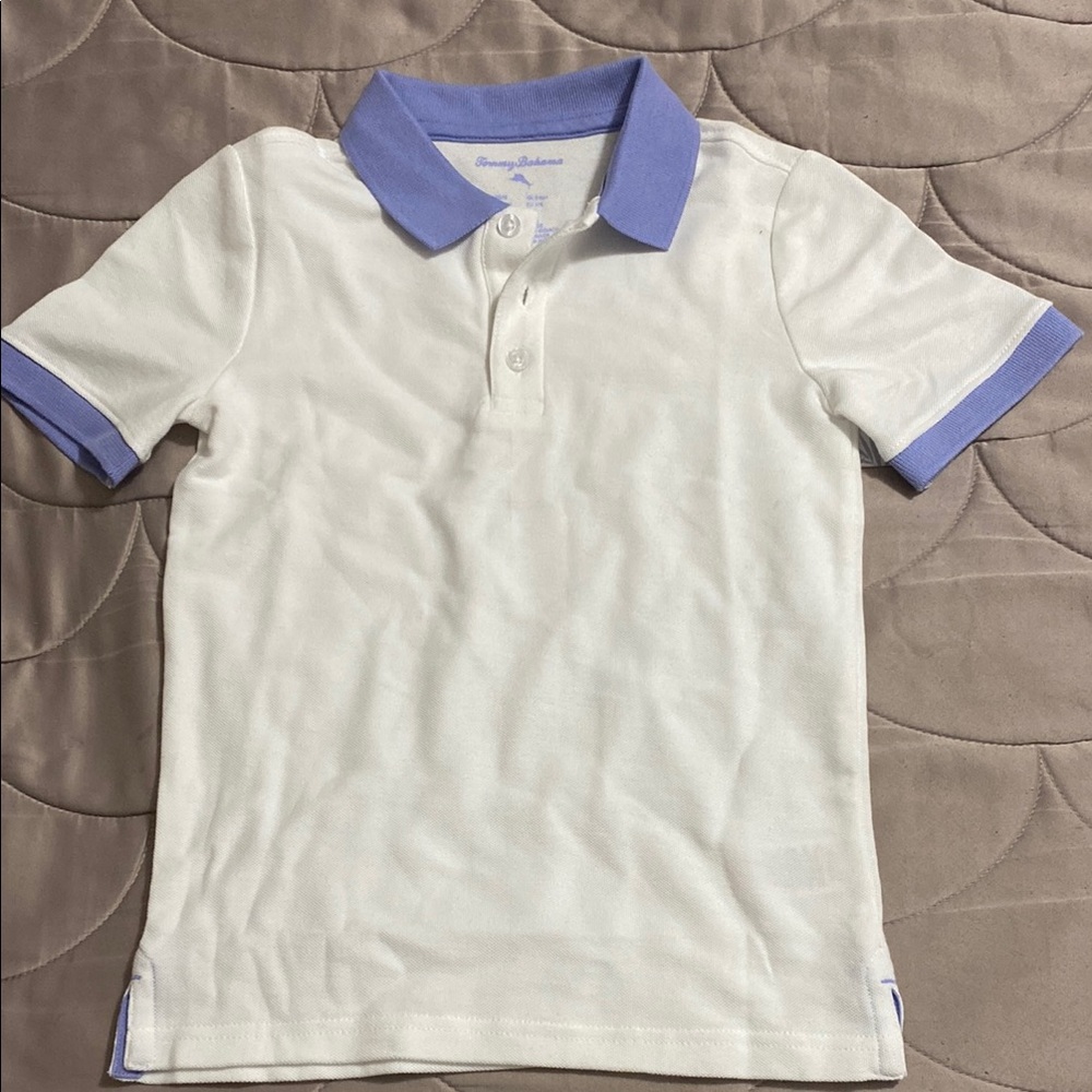 Kids White and Blue Polo Shirt